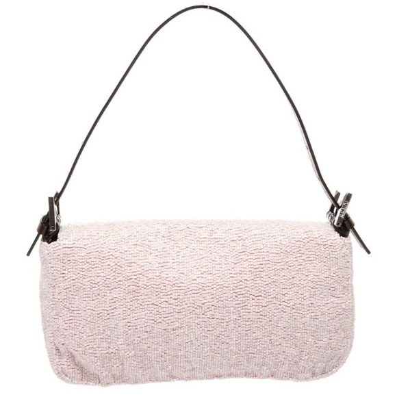 Auth FENDI BEADED BAGUETTE pink vintage luxury evening Shoulder Bag New Years 🎉 - Picture 3 of 4